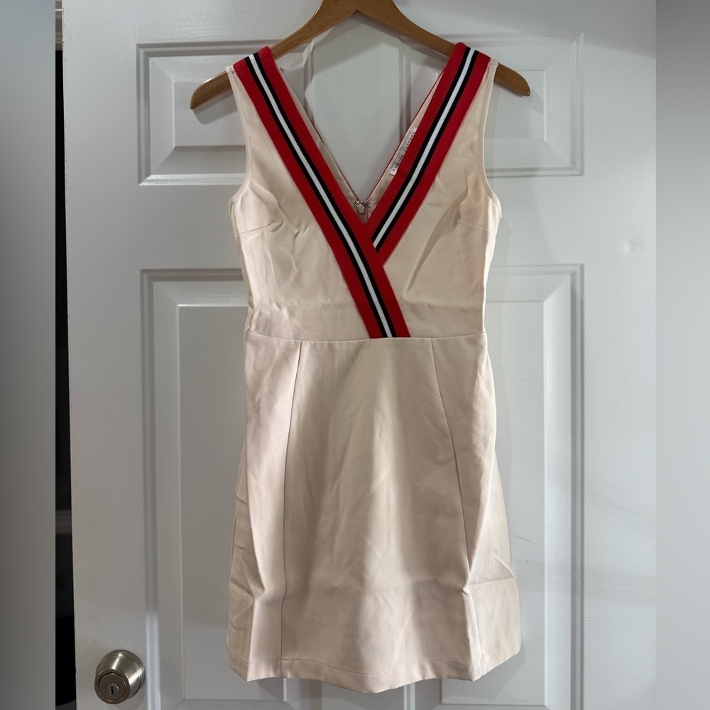 English Factory SLEEVELESS VARSITY STRIPE DRESS IN WHITE Women’s Size XS NWT - Picture 12 of 15